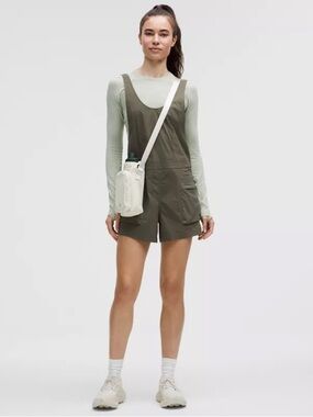 Lululemon Glyde Cargo Hiking Romper in Army Green